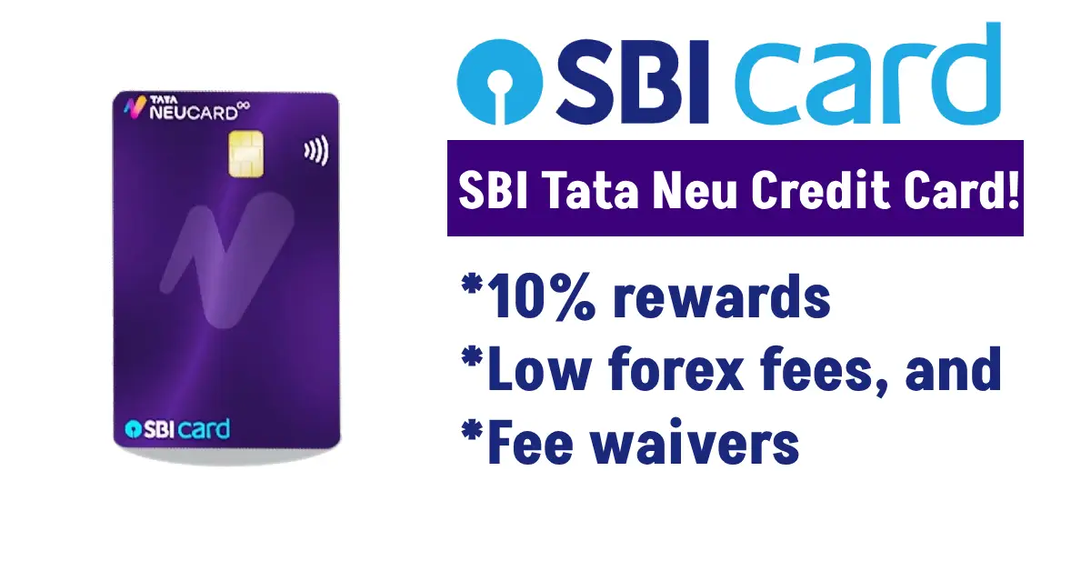TATA Neu Credit Card (SBI) 01 NeuCoin = ₹1 | Shopping, Travelling and International Launge Access!