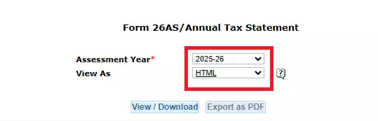 Select Assessment Year and Format